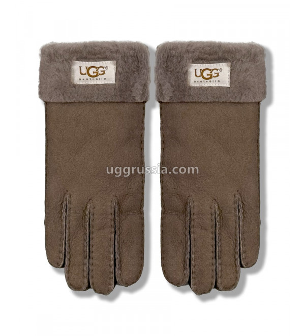 UGG Перчатки Замшевые Женские Коричневые