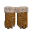 UGG Перчатки Кожаные Женские Коричневые
