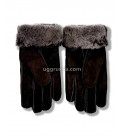 UGG Перчатки Замшевые Женские Коричневые