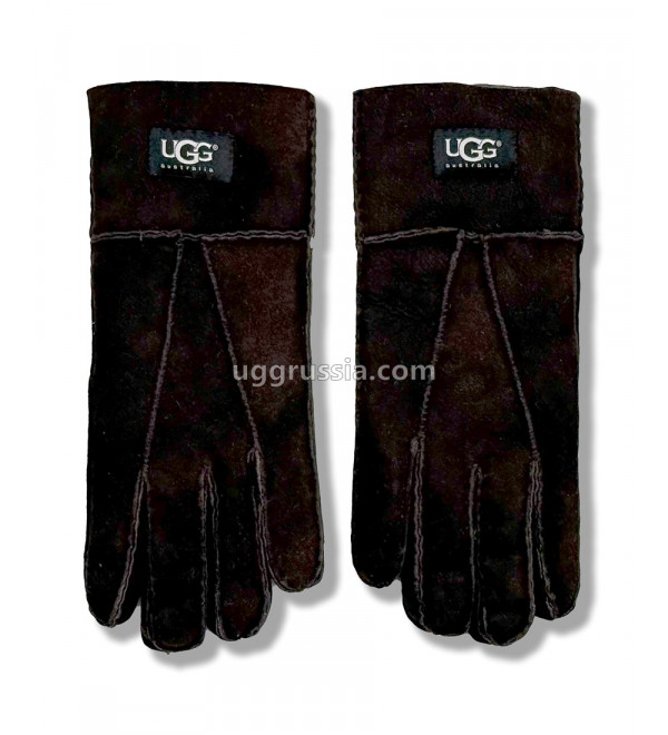 UGG Перчатки Замшевые Женские Коричневые