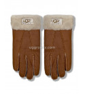 UGG Перчатки Кожаные Женские Коричневые
