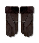UGG Перчатки Замшевые Женские Коричневые