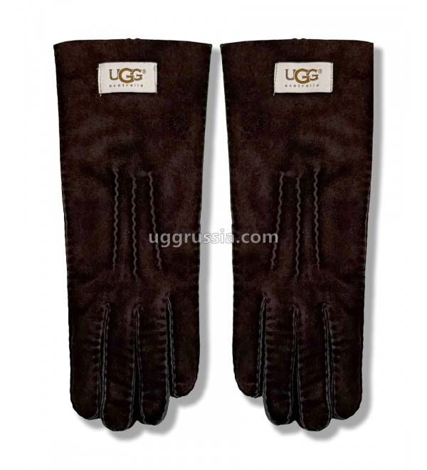 UGG Перчатки Замшевые Женские Коричневые