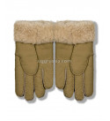 UGG Перчатки Кожаные Женские Коричневые