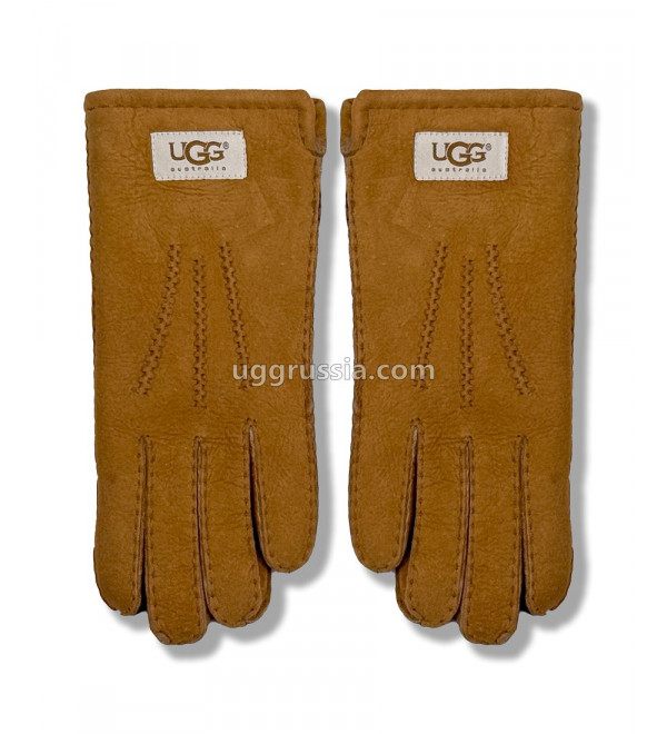 UGG Перчатки Замшевые Женские Коричневые