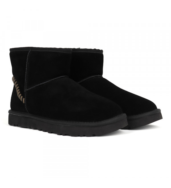 UGG Mens Classic Mini Deco Suede Boot Black
