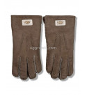 UGG Перчатки Кожаные Мужские Коричневые