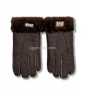 UGG Перчатки Кожаные Мужские Коричневые