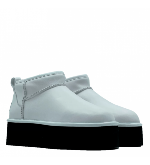 UGG Classic Ultra Mini Platform Leather White