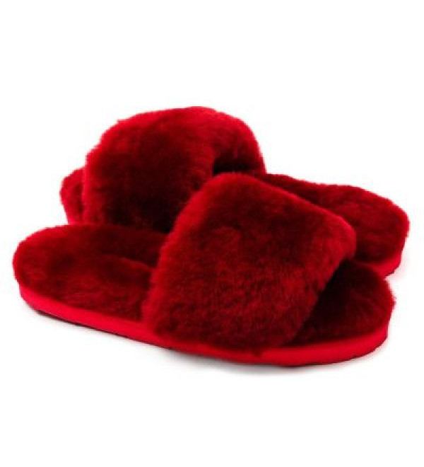 UGG Fluff Slide Slippers Bordo