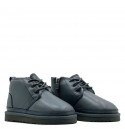 UGG Kids Neumel Zip Leather Grey