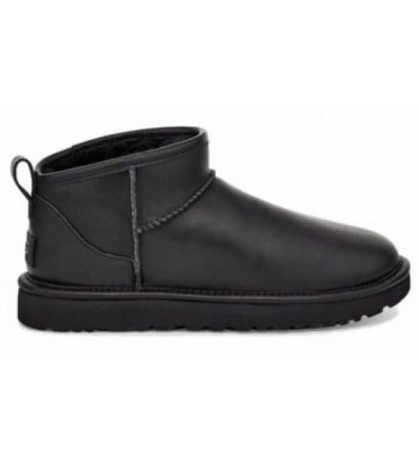 UGG Mens Classic Ultra Mini Leather Black