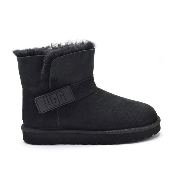 UGG Mini Bailey Graphic Logo Suede Black