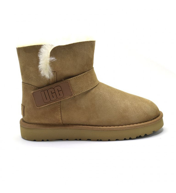UGG Mini Bailey Graphic Logo Suede Chestnut